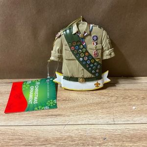 New! Kurt Adler Boy Scouts America Tree Ornament Glass Personalize Name Scout